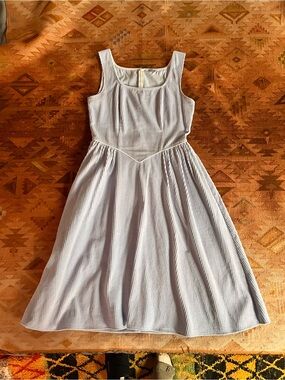 Batsheva Pale Blue Cordouroy Sleeveless Dress